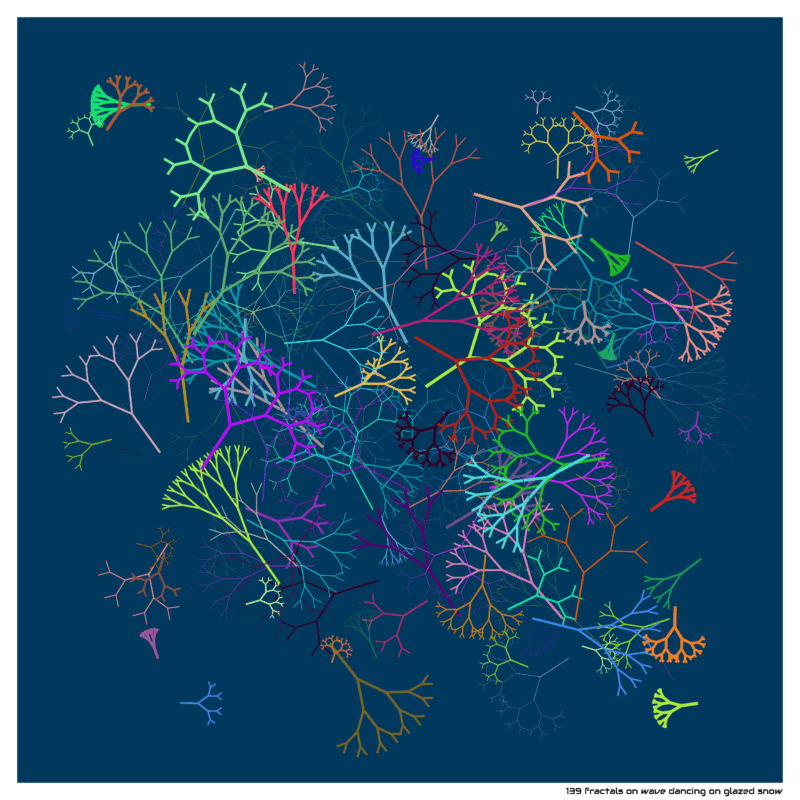 139 fractals on wave dancing on glazed snow