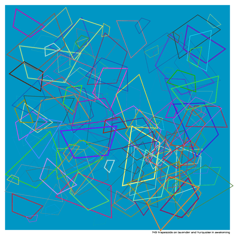 143 trapezoids on lavender and turquoise in Awakening