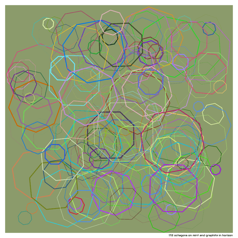 172 octagons on mint and graphite in Horizon