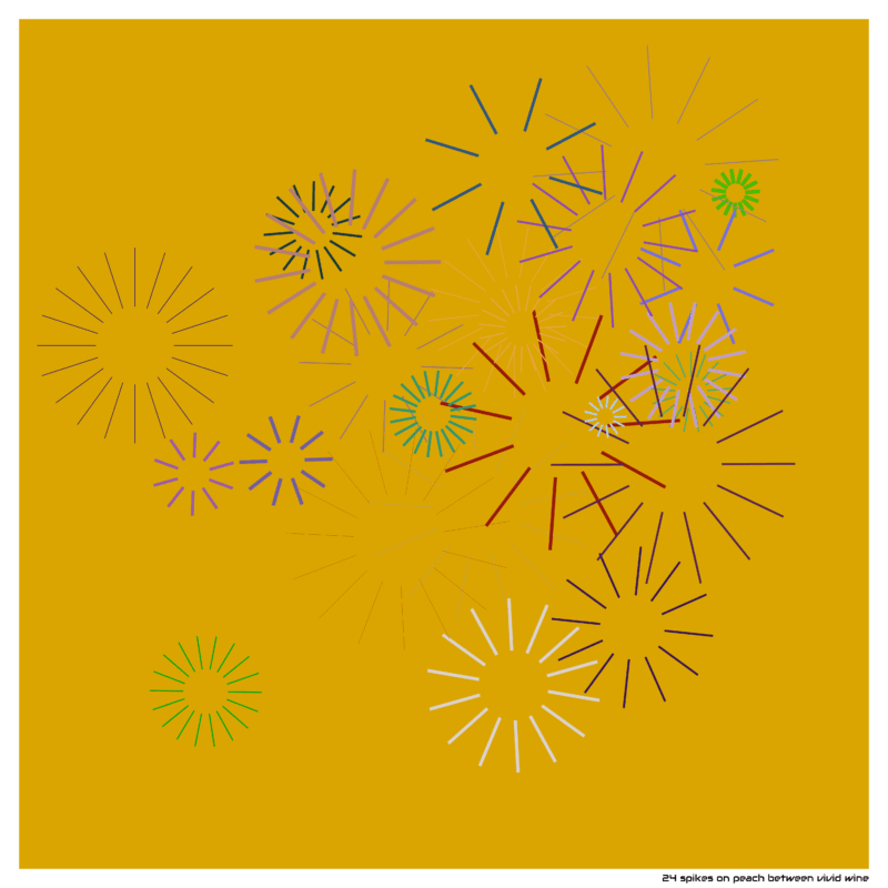 24 spikes peachbetweenvividwine