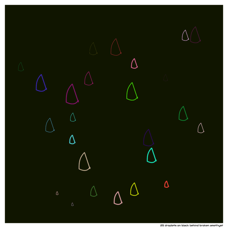25 droplets blackbehindbrokenamethyst
