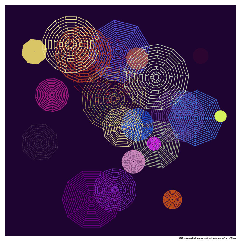 26 mazedisks on Veiled Verse of coffee