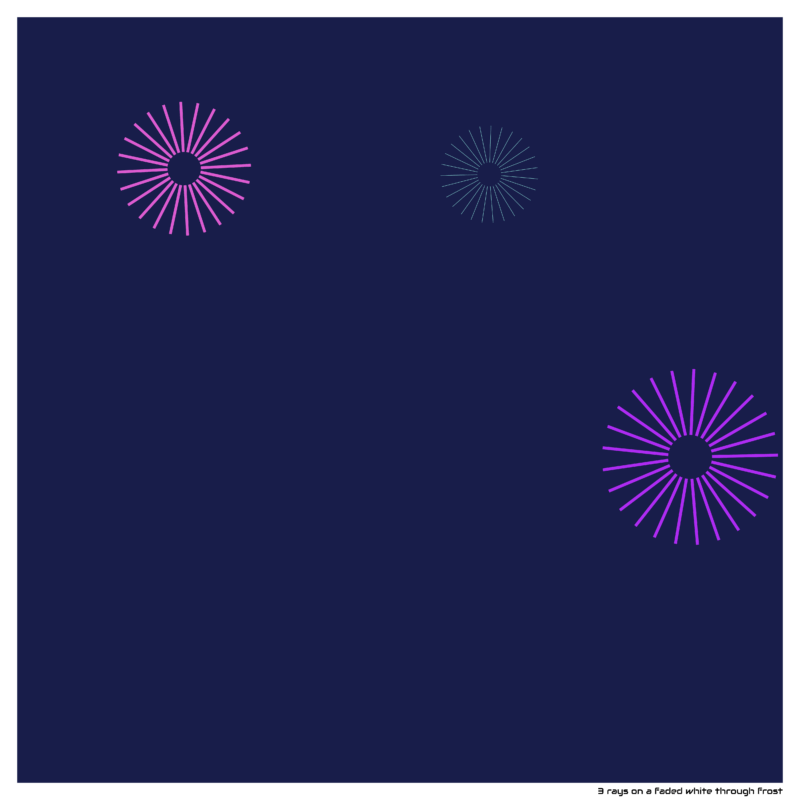 3 rays afadedwhitethroughfrost