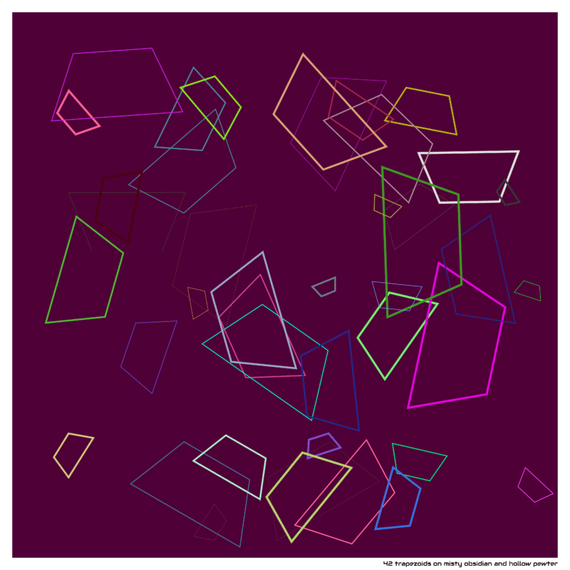 42 trapezoids mistyobsidianandhollowpewter