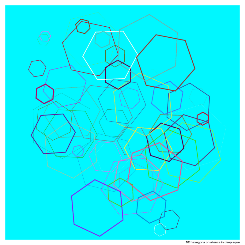 52 hexagons on Silence in Deep aqua