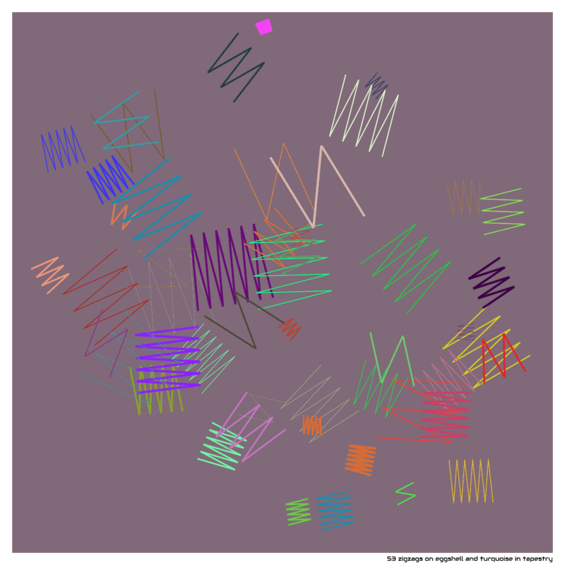 53 zigzags eggshellandturquoiseintapestry