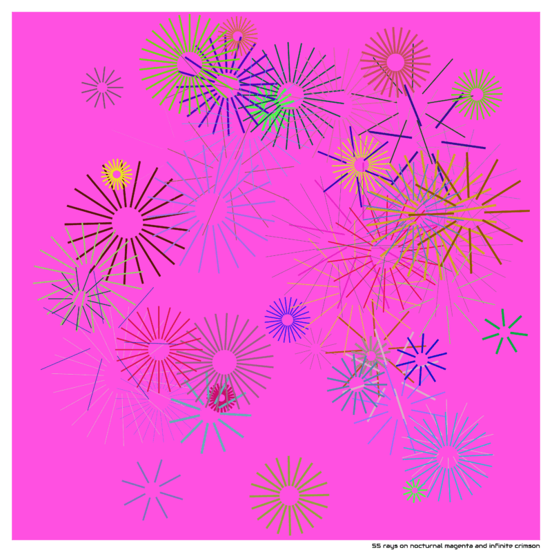 55 rays nocturnalmagentaandinfinitecrimson