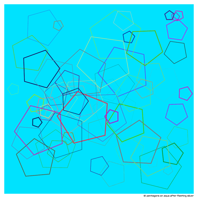 61 pentagons aquaafterfleetingsilver