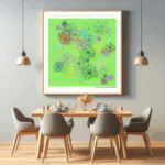 72 crystals luminousmagentaandvelvetysage dining room