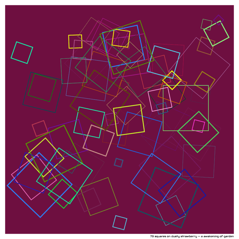 73 squares on Dusty strawberry — a Awakening of Garden