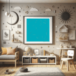 74 ribbons mysticcyanandbrightsalmon childrens room