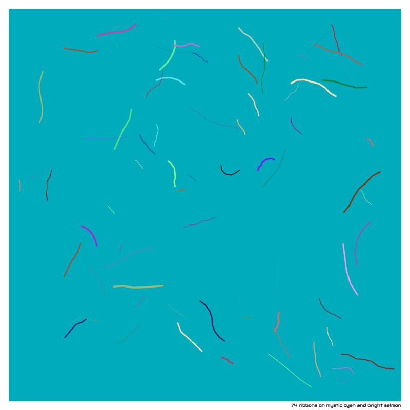 74 ribbons mysticcyanandbrightsalmon
