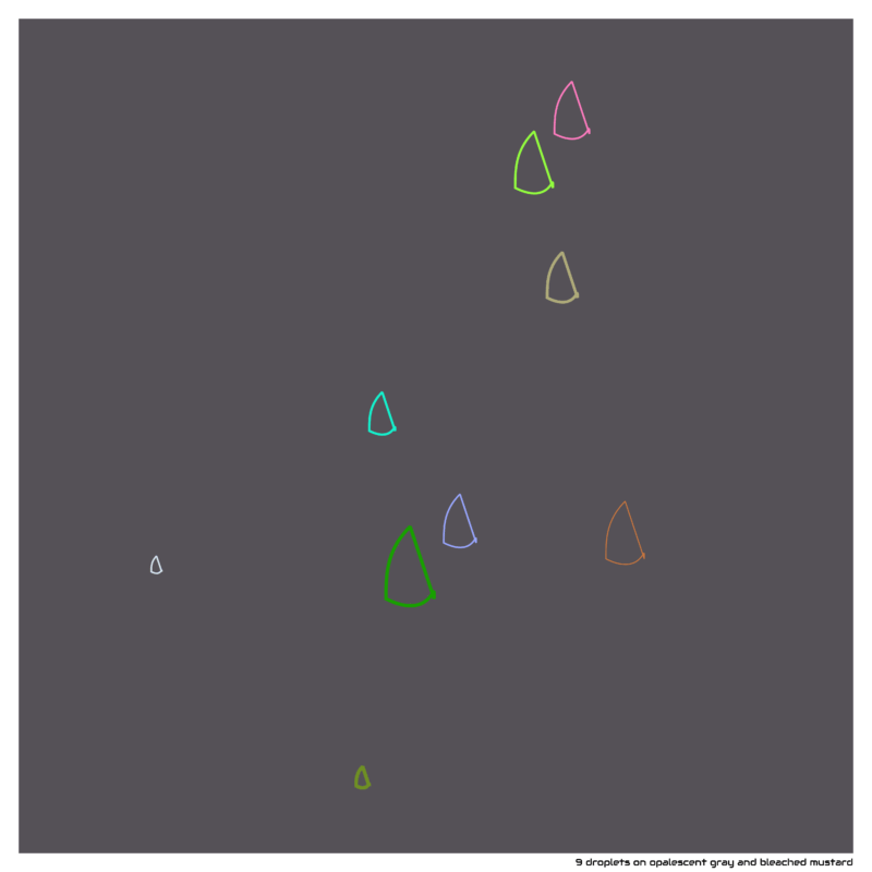 9 droplets opalescentgrayandbleachedmustard