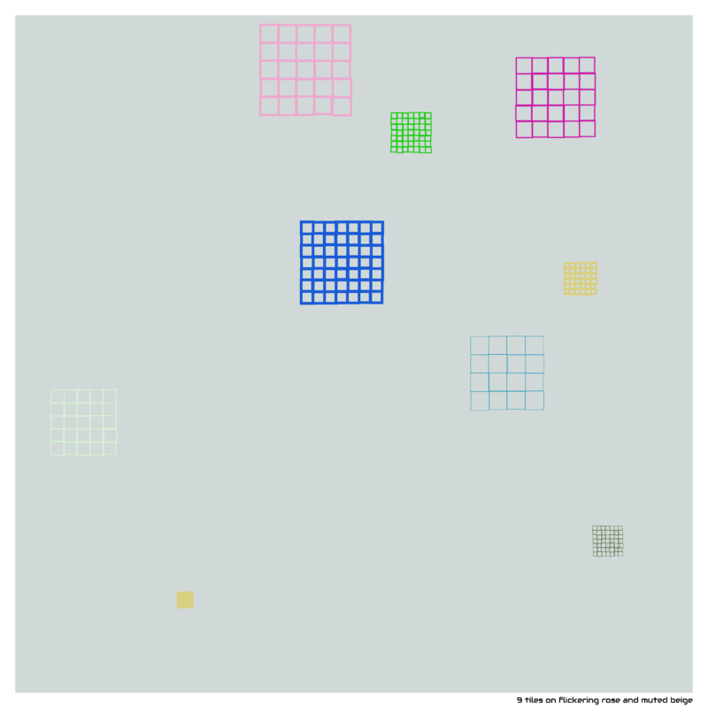9 tiles flickeringroseandmutedbeige
