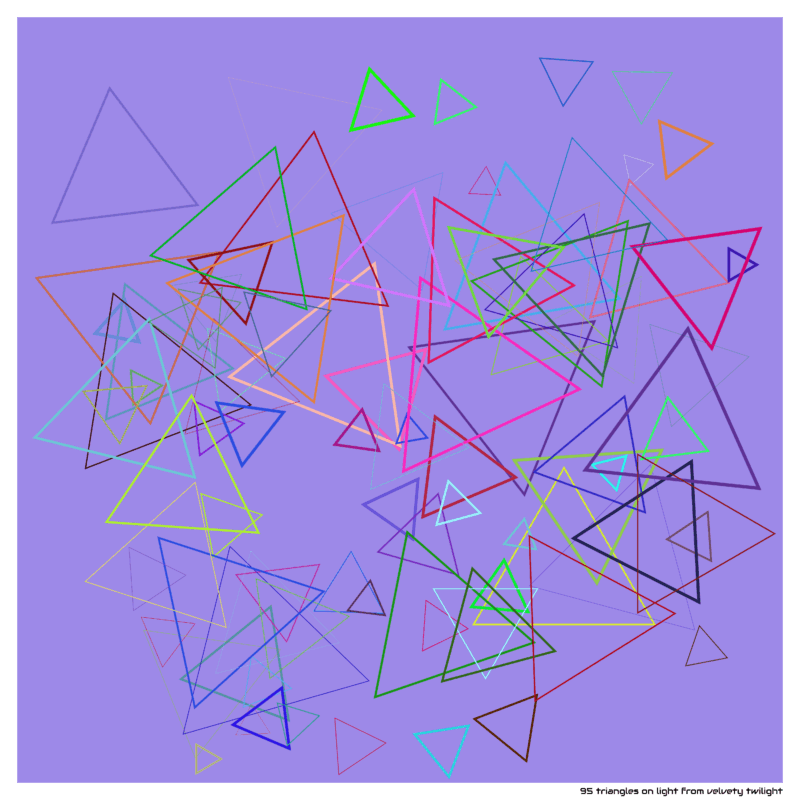 95 triangles on light from velvety twilight