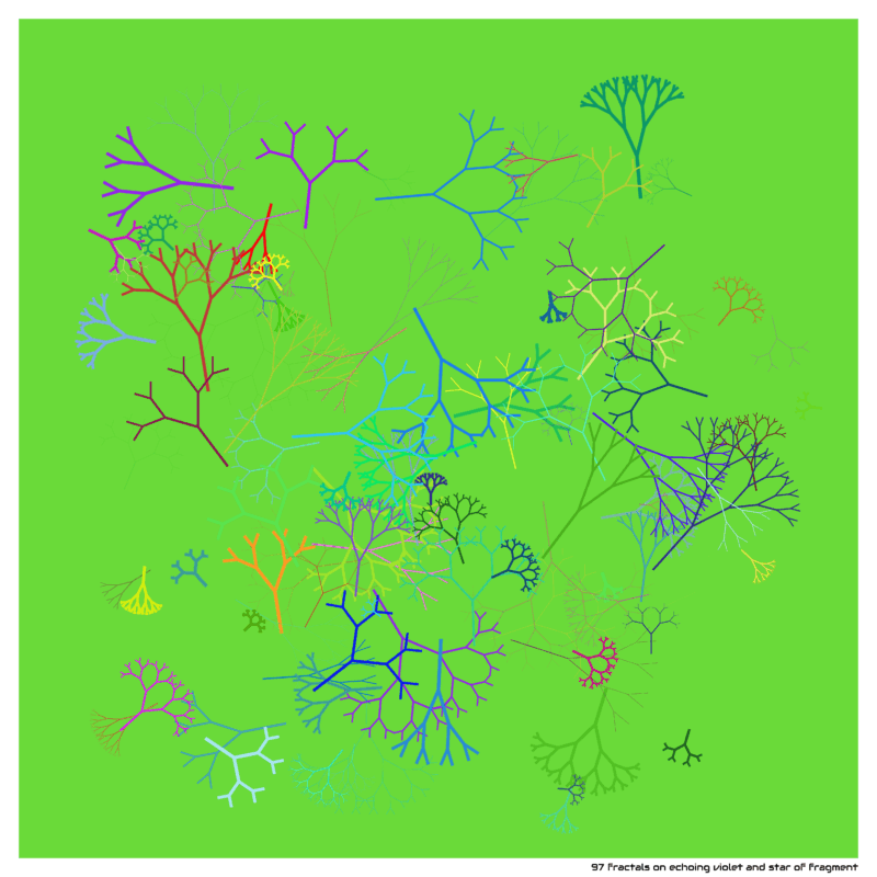 97 fractals on Echoing violet and Star of Fragment