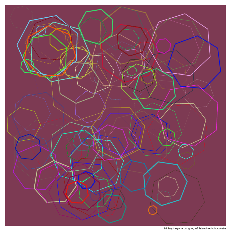 98 heptagons on grey of Bleached chocolate