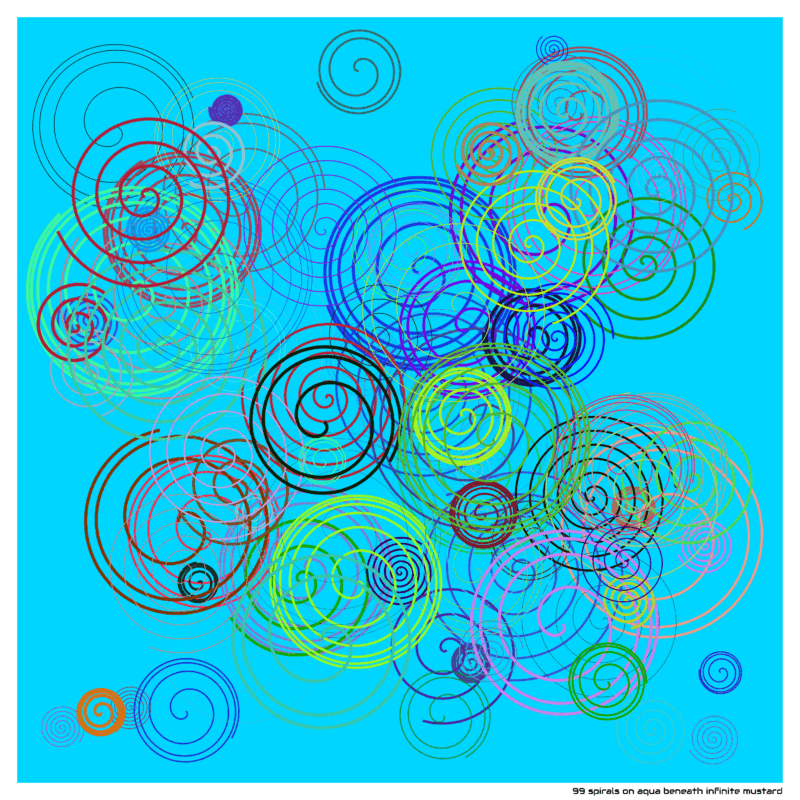 99 spirals aquabeneathinfinitemustard