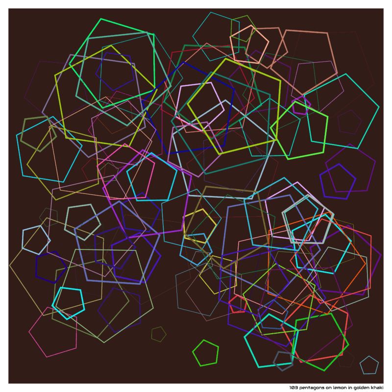 103 pentagons lemoningoldenkhaki