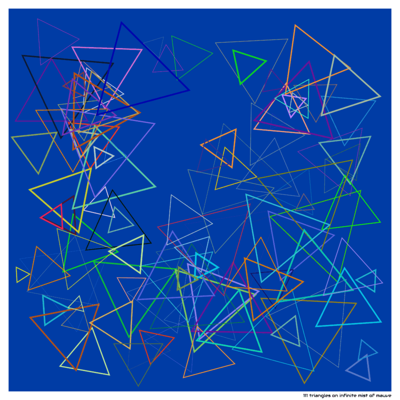 111 triangles on infinite mist of mauve
