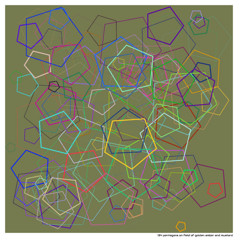 134 pentagons fieldofgoldenamberandmustard