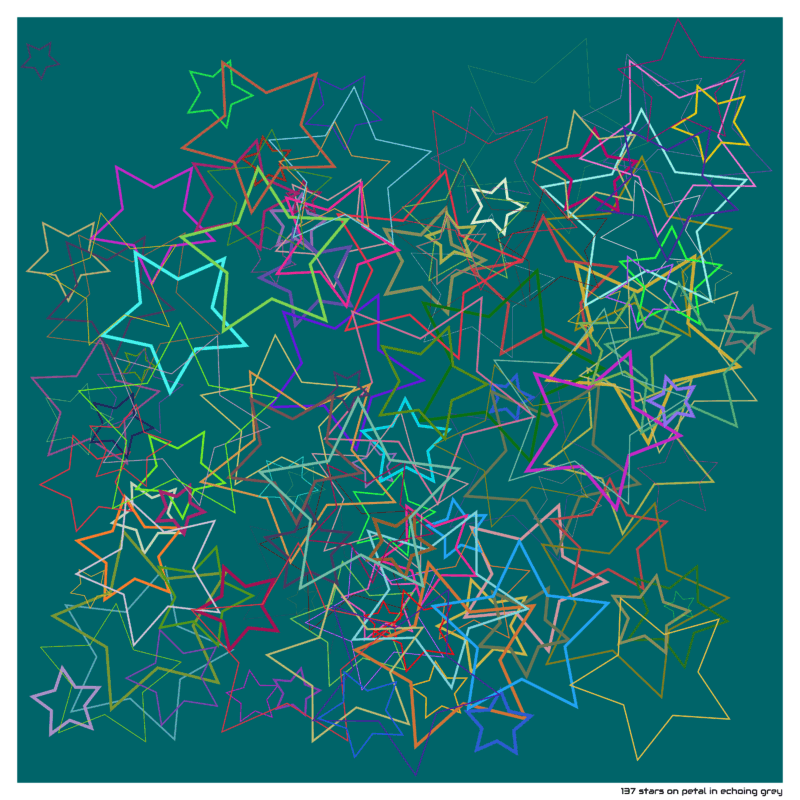 137 stars on petal in echoing grey