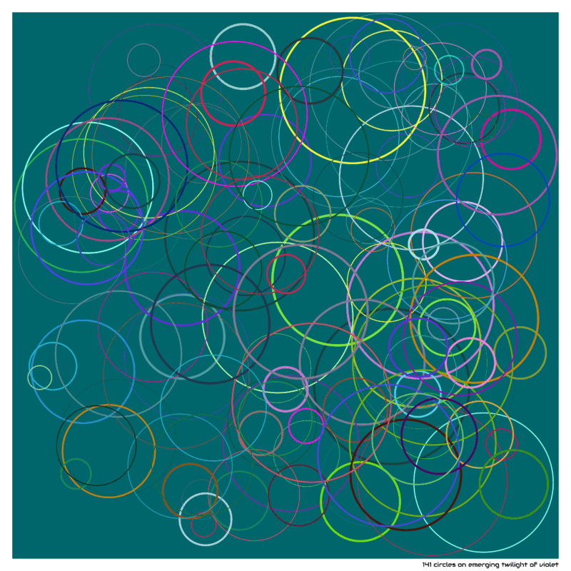 141 circles on emerging twilight of violet