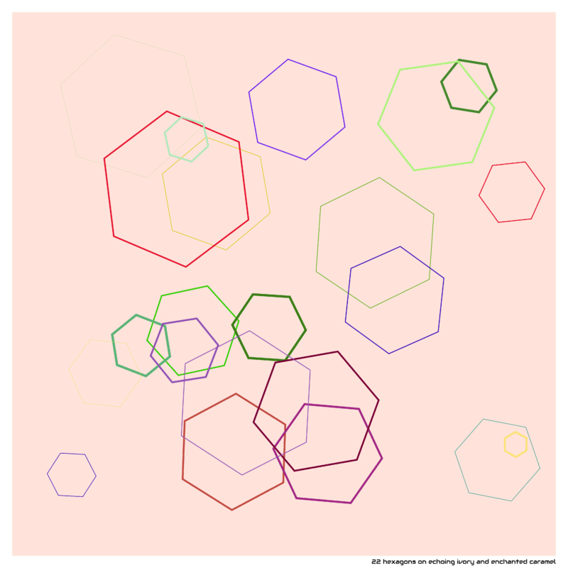 22 hexagons echoingivoryandenchantedcaramel