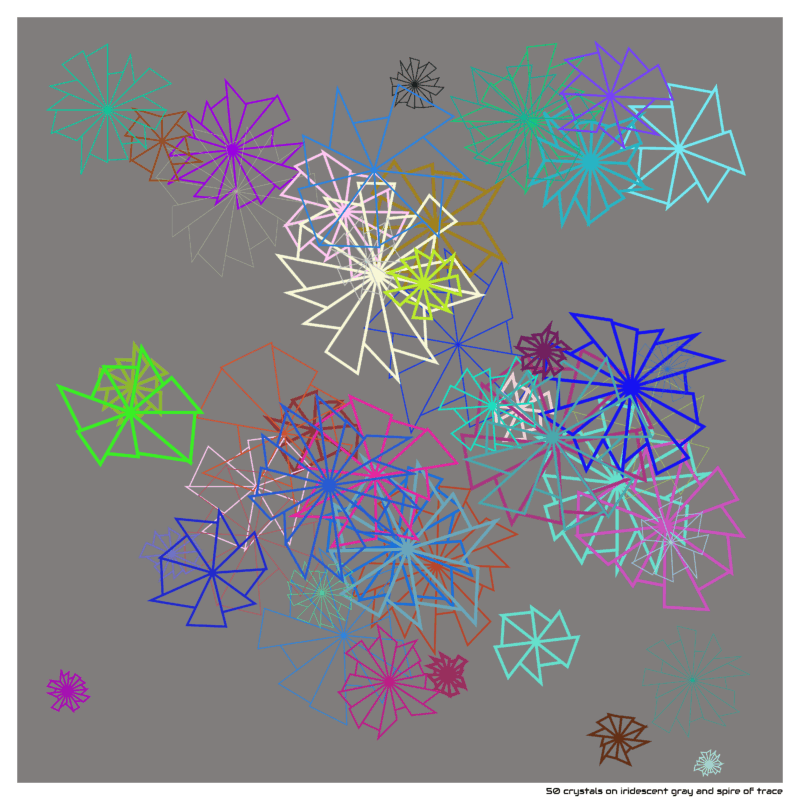 50 crystals iridescentgrayandspireoftrace
