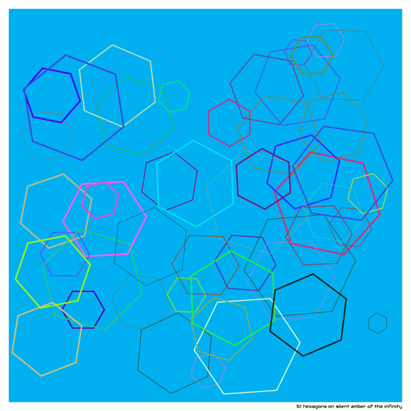 51 hexagons on silent amber of the infinity