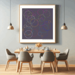 57 circles bloomofbrokenperiwinkleandcharcoal dining room