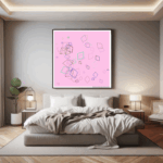 60 kites burnishedroseanddancinggraphite bedroom