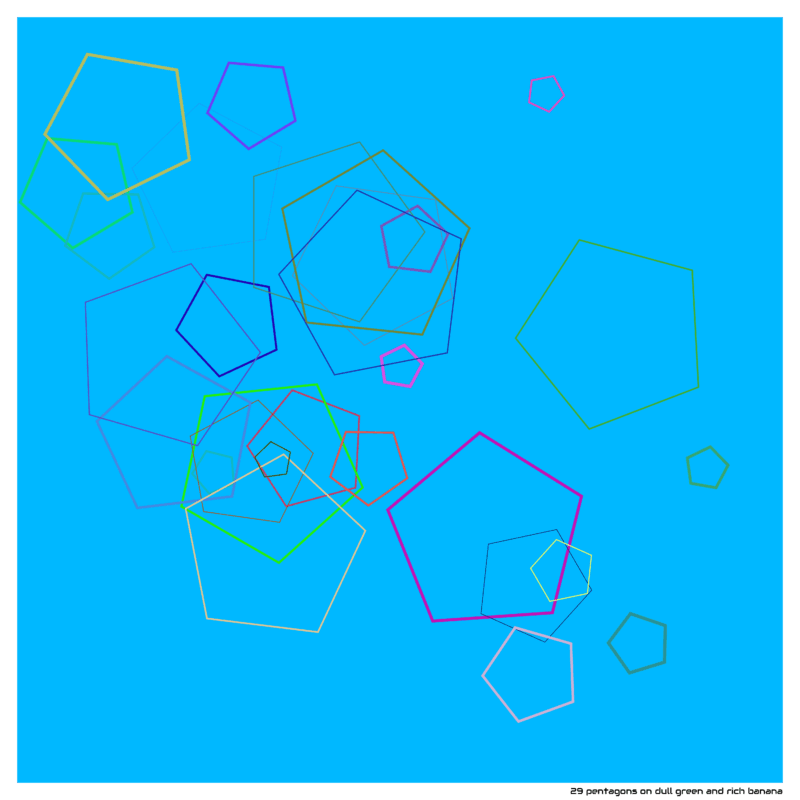 29 pentagons dullgreenandrichbanana