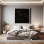40 raindrops gleamingblackfromlight bedroom