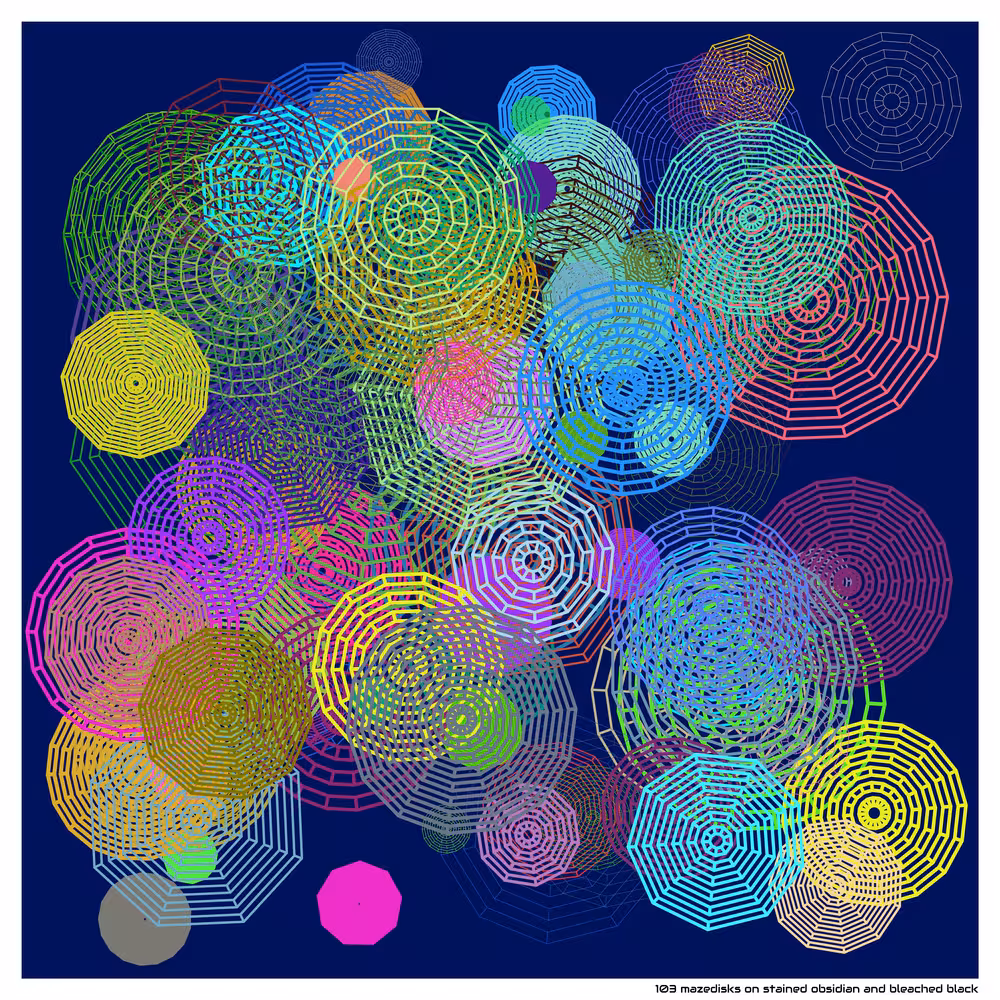 103 mazedisks stained obsidian and bleached black