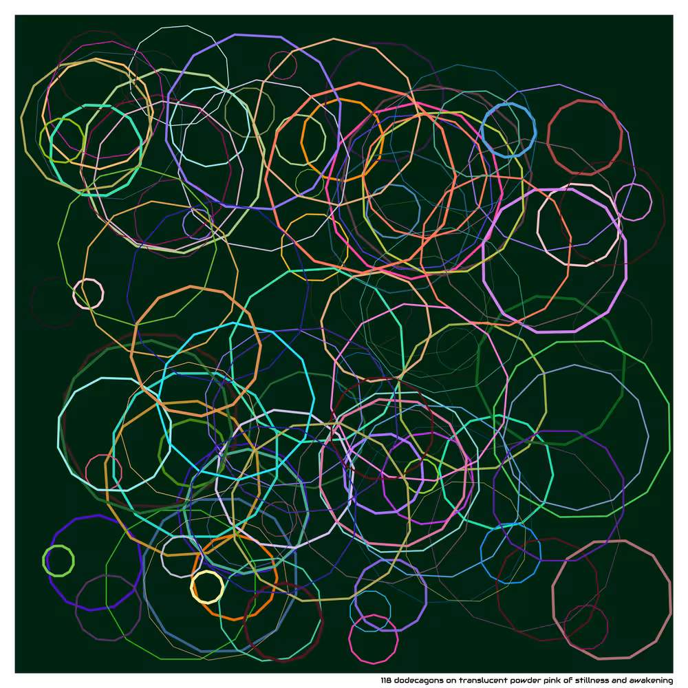 118 dodecagons translucent powder pink of stillness and awakening