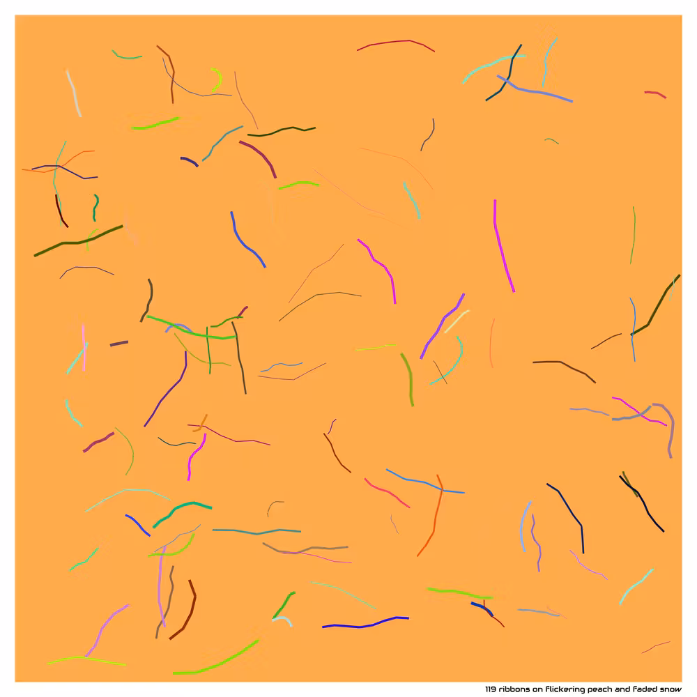 119 ribbons flickering peach and faded snow