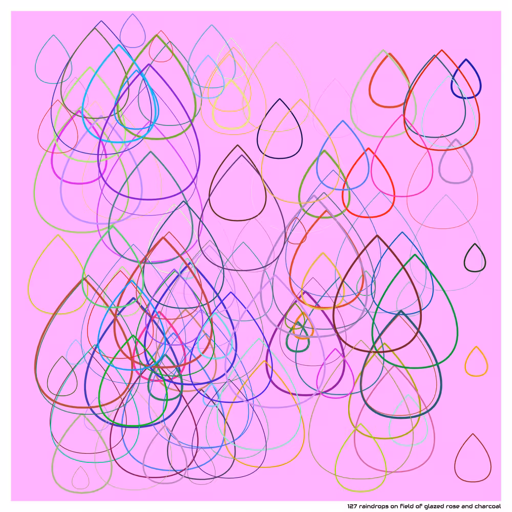 127 raindrops field of glazed rose and charcoal