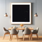 13 ribbons gleam dancing on echoing black dining room