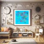 132 shards bright aqua and smoky amethyst childrens room