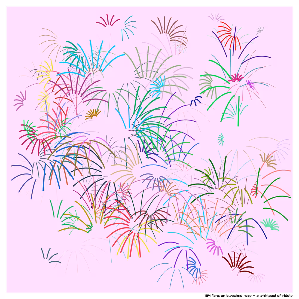 134 fans on bleached rose — a whirlpool of riddle