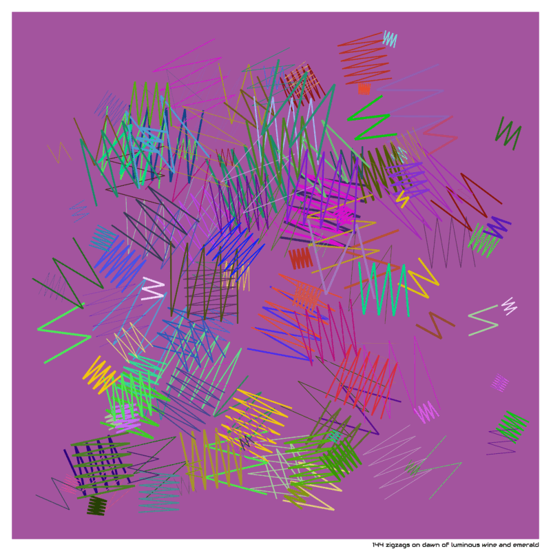 144 zigzags dawnofluminouswineandemerald