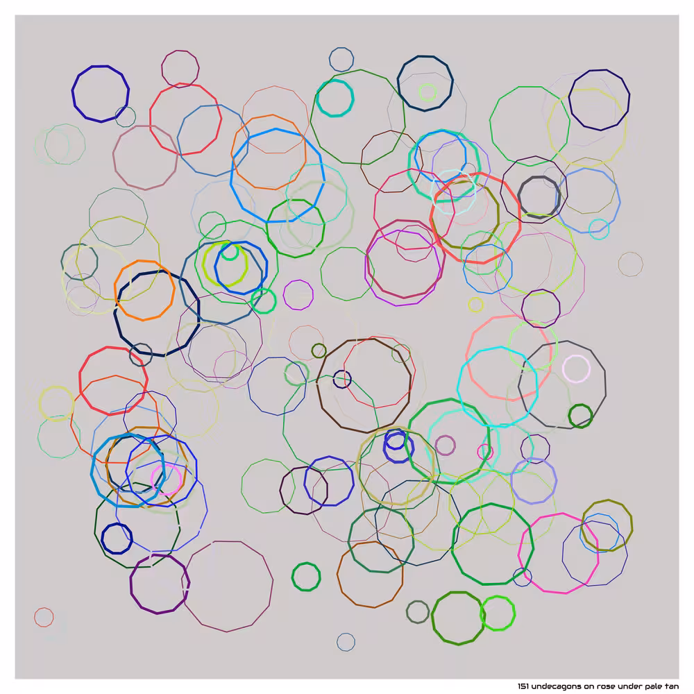 151 undecagons rose under pale tan