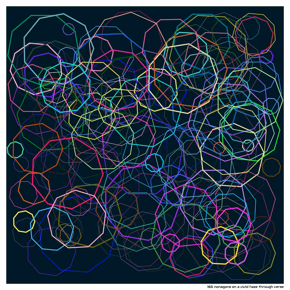 165 nonagons a vivid haze through verse