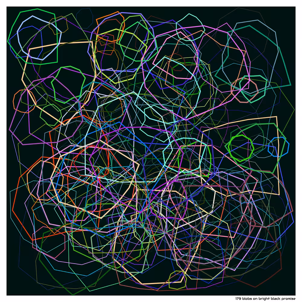 179 blobs on bright black promise