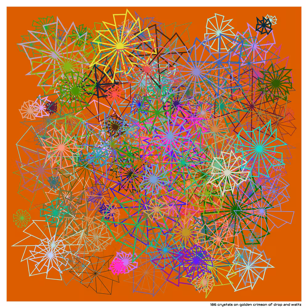 186 crystals golden crimson of drop and waltz