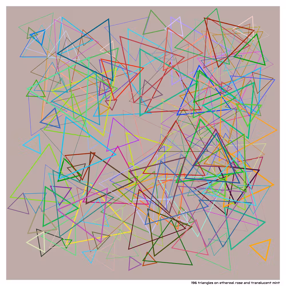 196 triangles on ethereal rose and translucent mint