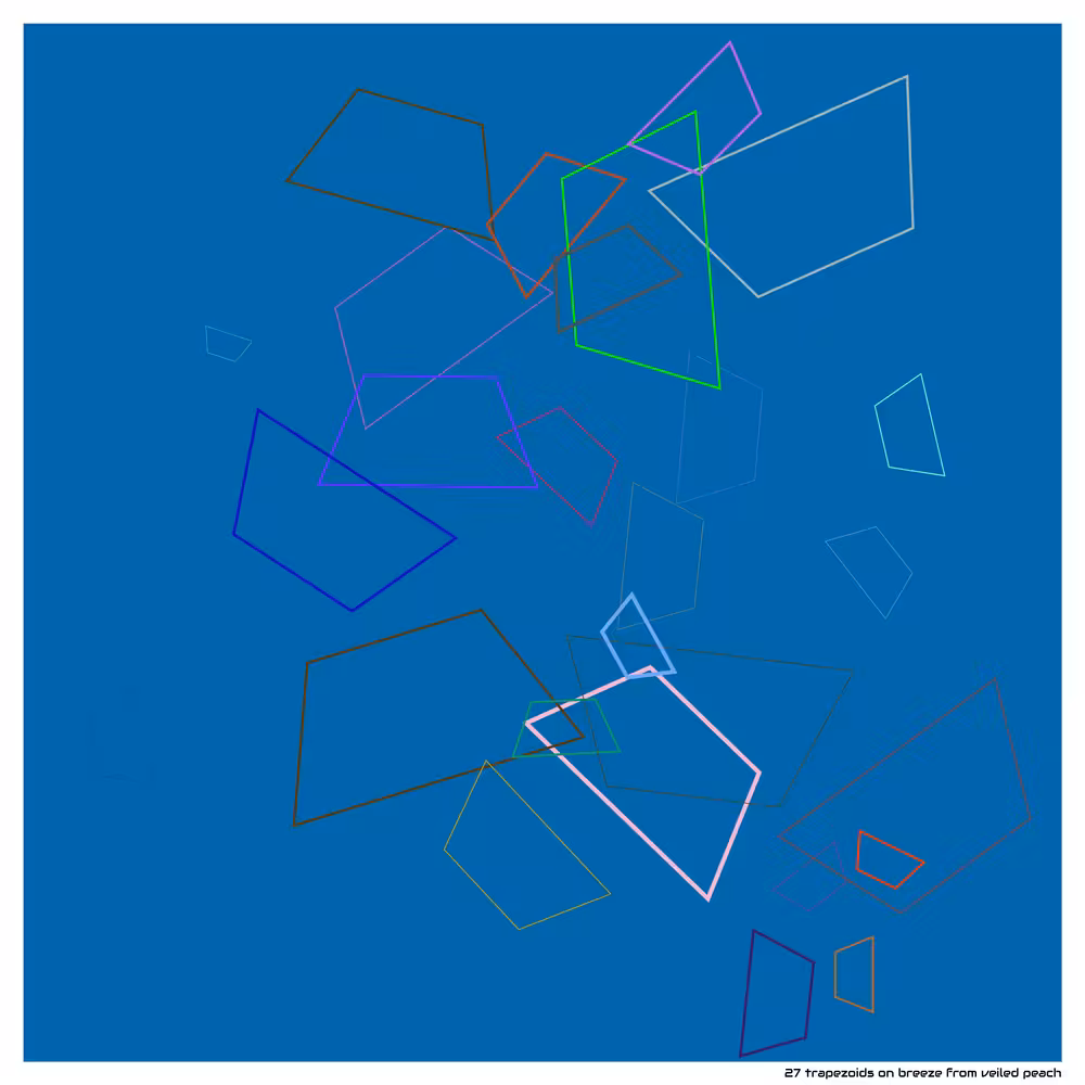 27 trapezoids breeze from veiled peach