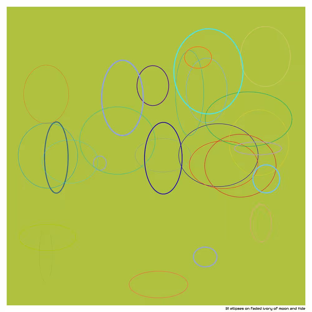31 ellipses faded ivory of moon and tide