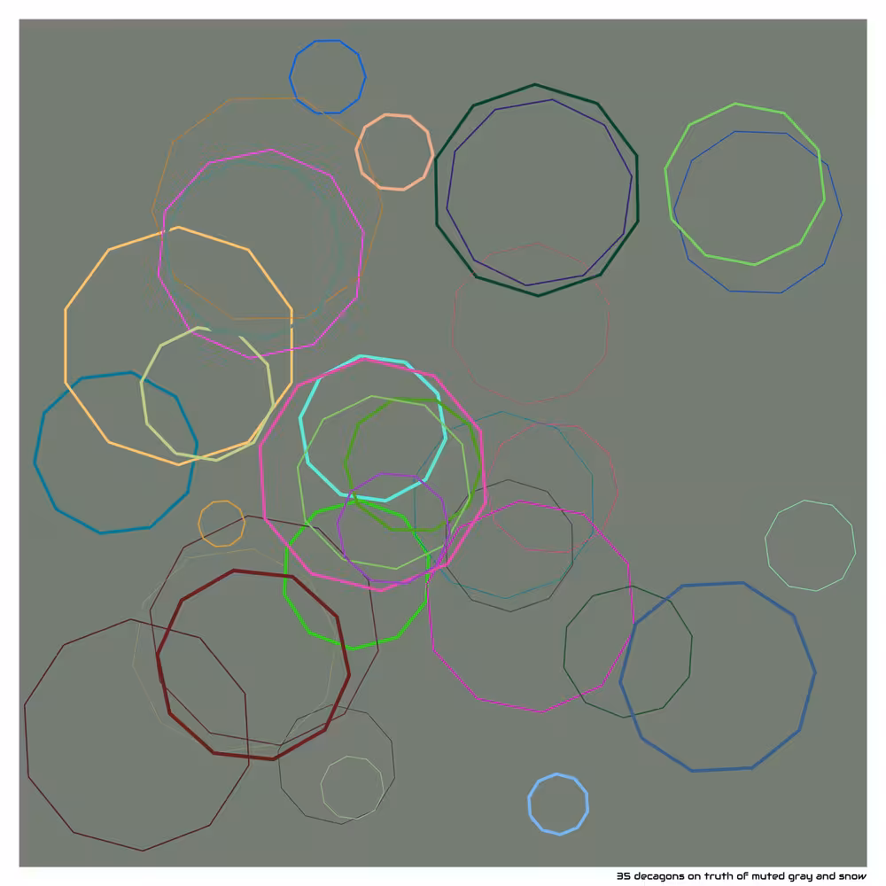 35 decagons truth of muted gray and snow